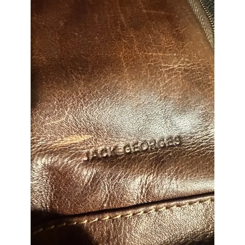 Jack Georges VoyagerBrown LeatherConvertible BackpackCrossbody Travel Bag